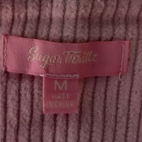 Sugar Thrillz Pink Corduroy Overall Dress - Picture 2 of 10